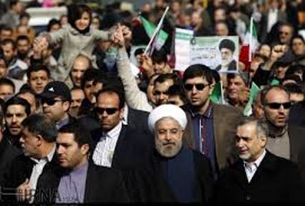 حضور رییس جمهور و اعضای دولت در راهپیمایی 22 بهمن