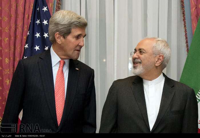 دیدار ظریف و جان کری در سوئیس (عکس)