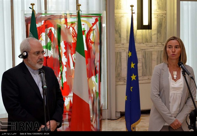 دیدار ظریف با  وزیر خارجه و رییس سنای ایتالیا (عکس)