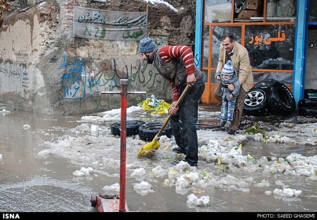 بارش برف در آذربایجان شرقی (عکس)