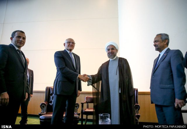 دیدار نخست وزیر لبنان با روحانی (عکس)