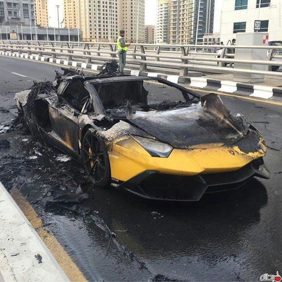 وفتی لامبورگینی جزغاله می شود (عکس)