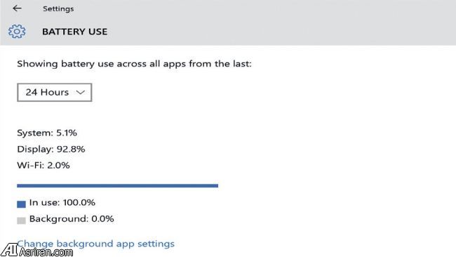 افزایش عمر باتری در دستگاه های مجهز به ویندوز 10 افزایش عمر باتری در دستگاه های مجهز به ویندوز 10