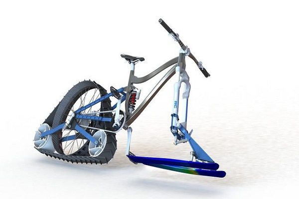 دوچرخه‌سواری بر روی برف+تصاویر