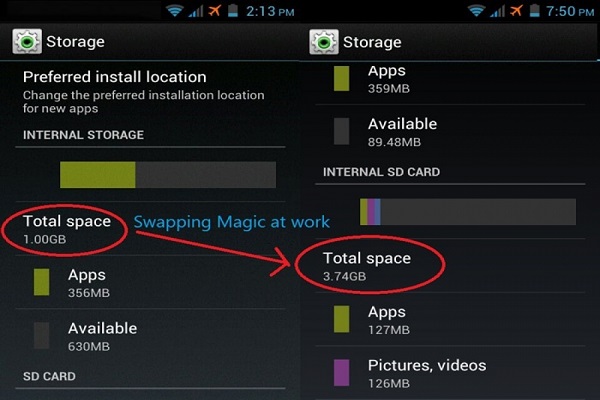 افزایش حافظه‌ی داخلی گوشی‌های اندرویدی