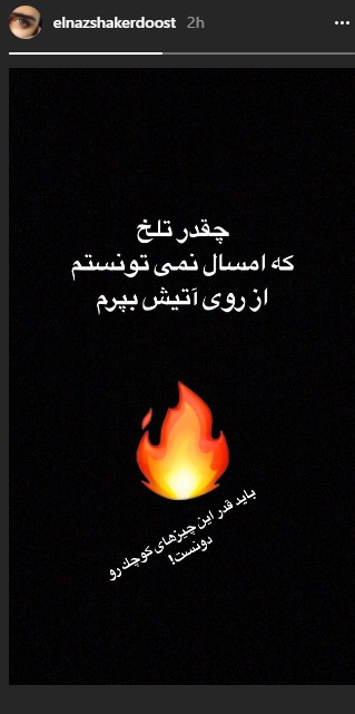 تلخی چهارشنبه&zwnj;سوری برای الناز شاکردوست (عکس)