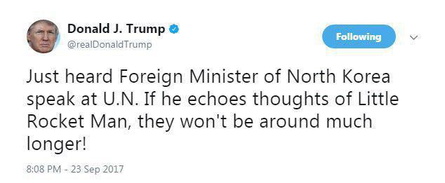 تهدید ترامپ: اگر وزیر کره ای نظرات مرد موشکی را تکرار کرده باشد آنها دیگر دوام نمی آورند