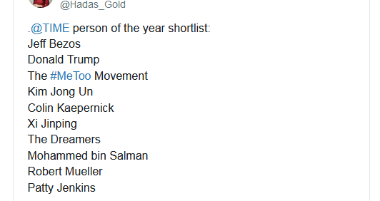 اعلام 10 نامزد مجله تایم برای انتخاب شخصیت سال؛ 