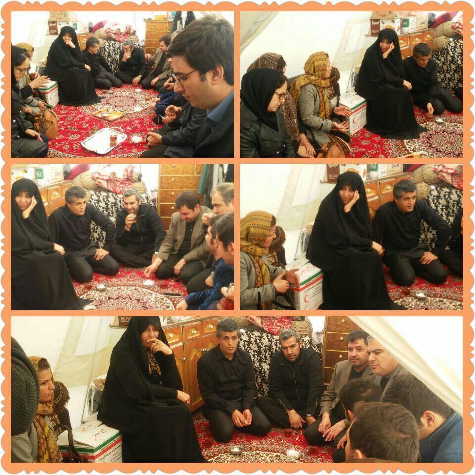 حضور فرزندان آیت&zwnj;الله هاشمی در چادر زلزله&zwnj;زدگان سرپل ذهاب (عکس)