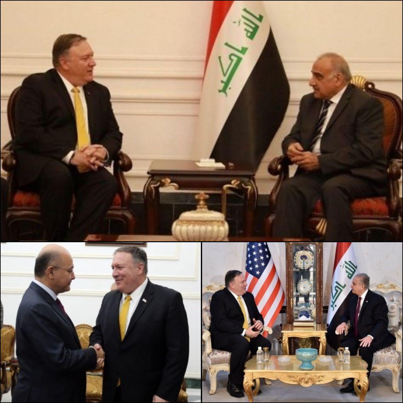 سفر پمپئو به عراق و دیدار با سران این کشور (+عکس)