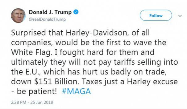 جنگ تجاری؛ خط تولید هارلی&zwnj;دیویدسون به کشور دیگری منتقل می&zwnj;شود (+عکس)