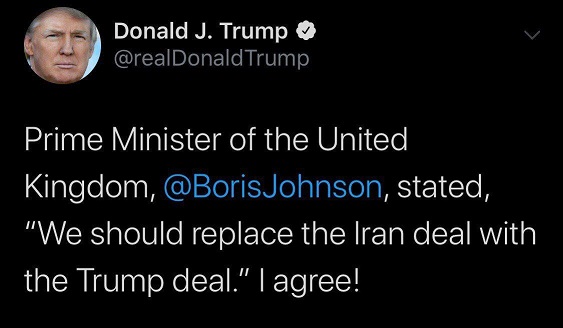 استقبال ترامپ از پیشنهاد برجامی نخست وزیر انگلیس