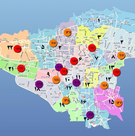 آلودگی هوا در ۴ نقطه تهران به مرحله اضطرار رسید