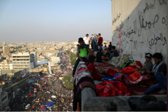 ساختمان توخالی مقر معترضان عراق (+عکس) ساختمان توخالی مقر معترضان عراق (+عکس)