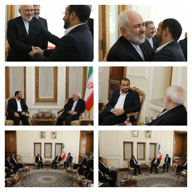 دیدار و گفت&zwnj;وگوی سخنگوی انصارالله یمن با ظریف