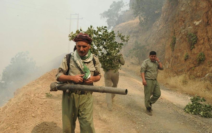 غلبه محیطبانان کرمانشاهی بر مین و آتش در روز محیطبان محیط زیست کرمانشاه