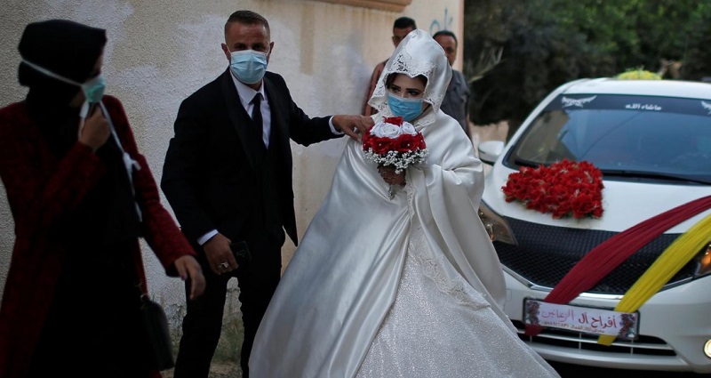 عروسی در غزه در دوران کرونایی
