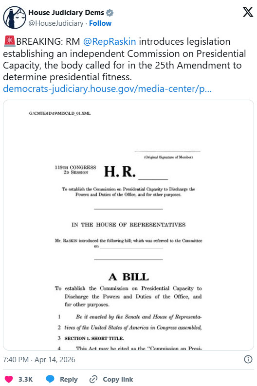 درخواست تشکیل کمیسیون بررسی سلامت روانی ترامپ از سوی دموکرات های کنگره آمریکا