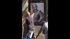 نصب پوستر‌های هیتلر و نتانیاهو در خیابان‌های اسپانیا