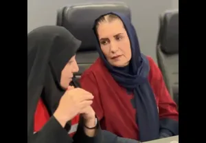 حضور فریبا کوثری و سیروس همتی در هلال احمر