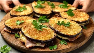 طرز تهیه غذای فوری ایتالیایی با بادمجان و ژامبون