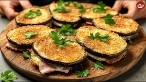طرز تهیه غذای فوری ایتالیایی با بادمجان و ژامبون