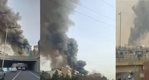 تصاویر جدیدی از آتش‌سوزی بازار جنت در غرب تهران