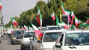 گزارش تصویری؛ کاروان خودرویی ۴۰ کیلومتری مردم کرمان